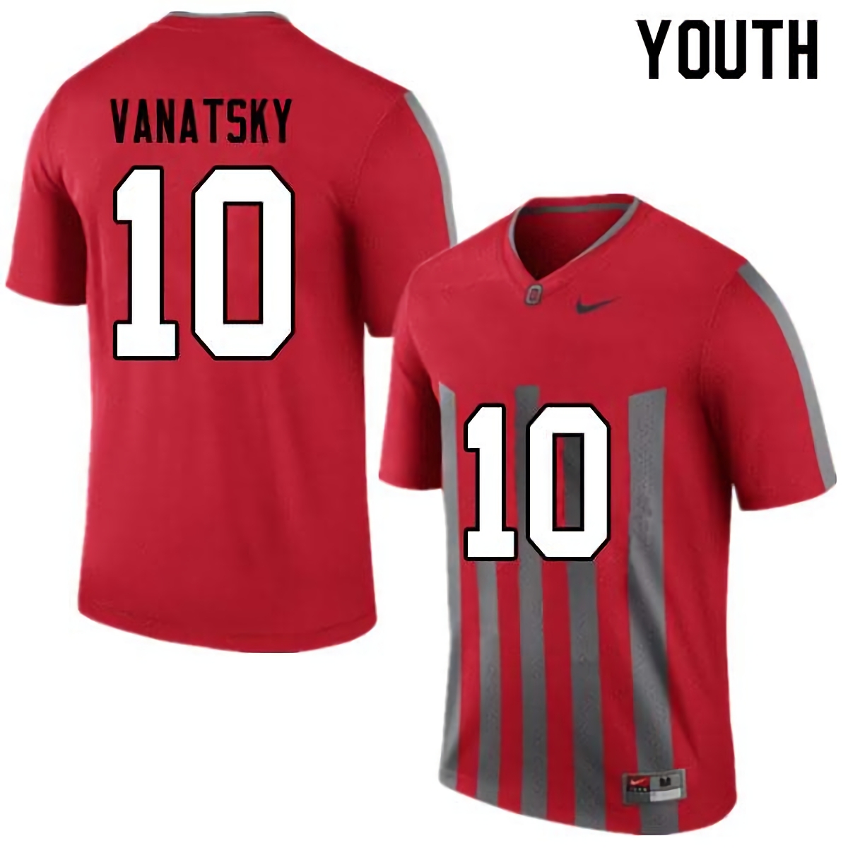Danny Vanatsky Ohio State Buckeyes Youth NCAA #10 Nike Throwback Red College Stitched Football Jersey JXX1256LR